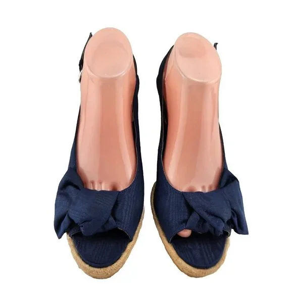 Naturalizer Womens Size 9.5 Bettina Peep-Toe Slingback Wedge Espadrille 228 - Picture 2 of 10